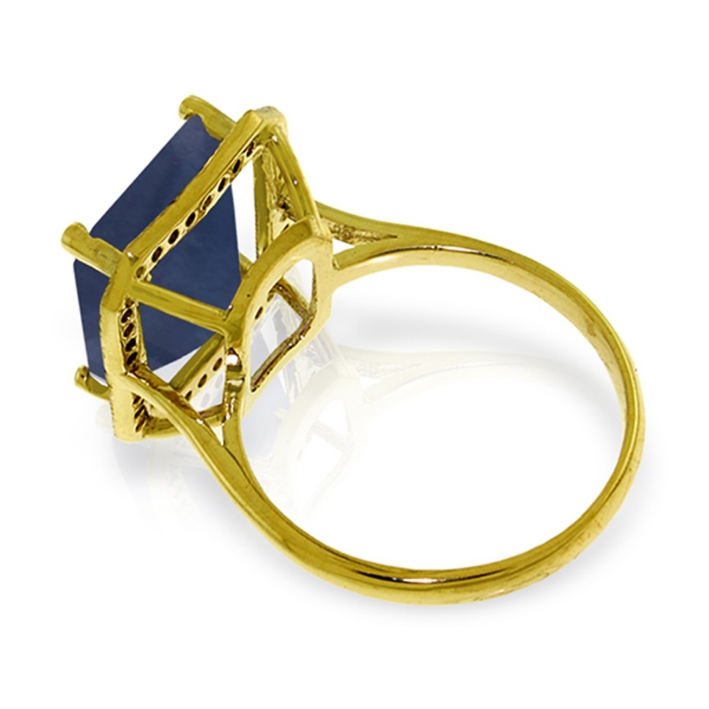 GOLD RING WITH NATURAL BLACK DIAMONDS & SAPPHIRE - Picture 3 of 6